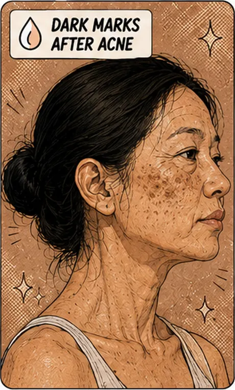 Dark marks after acne
