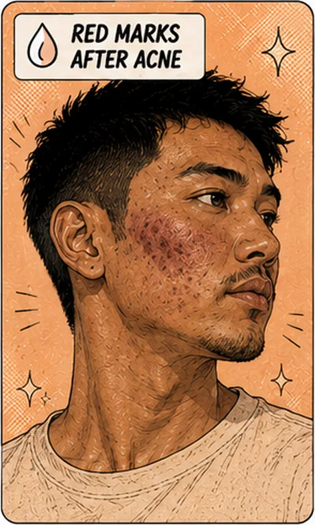 Red marks after acne